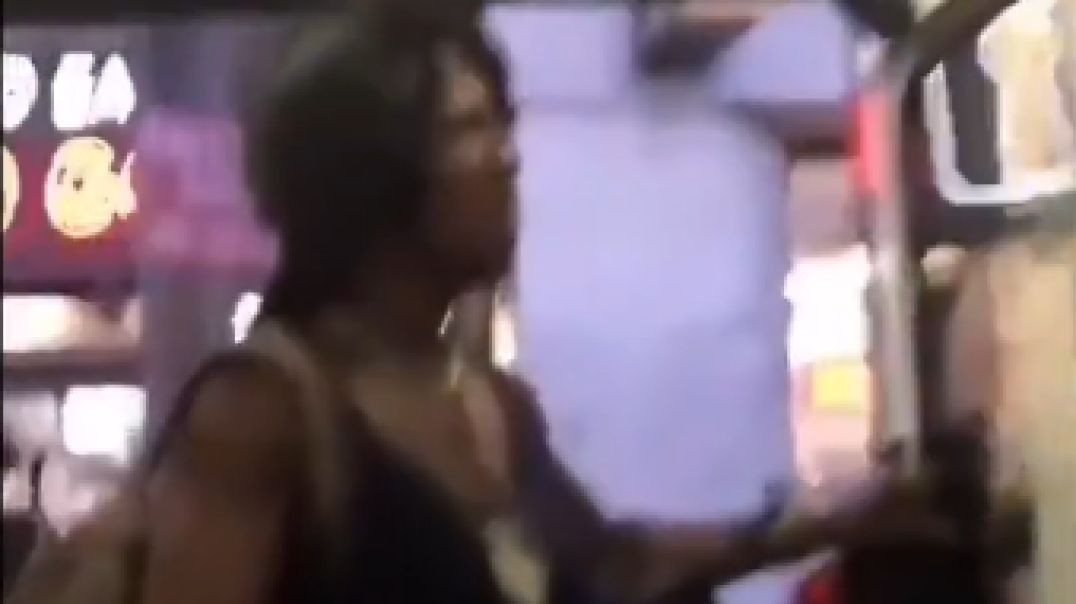 Manly Tranny Has a BBQ Fork - 'on da bus