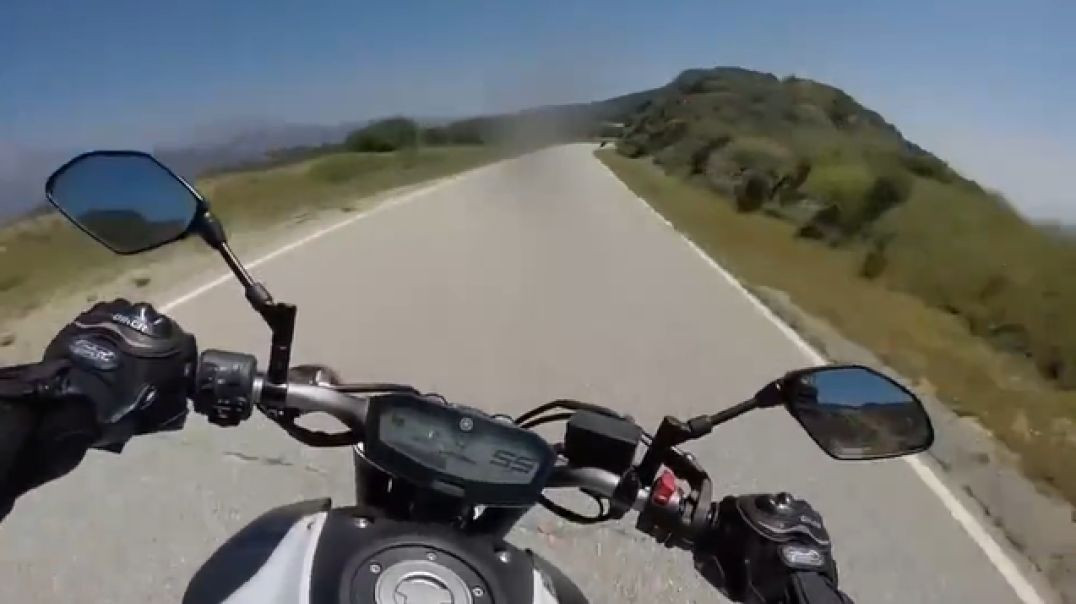 Speeding motorcyclist on road smashes into truck